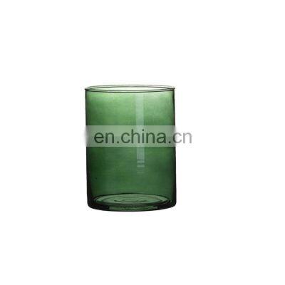 K&B simple green color flower acrylic vase tabletop decorative glass vase for flowers