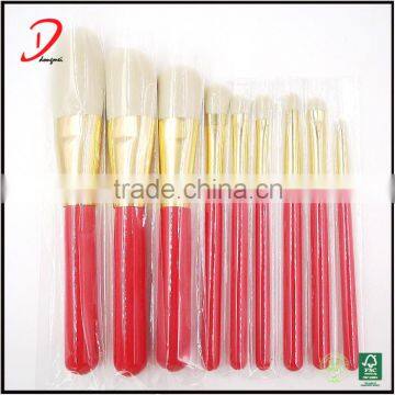 Hot Selling High Quality Red Wooden Handle 10pcs Makeup Brush Set photo-6