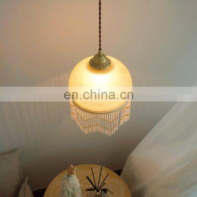 Luxury Metal Pendant Lighting For Bedroom Handmade Leaves Modern Cylinder Chandelier Lamp