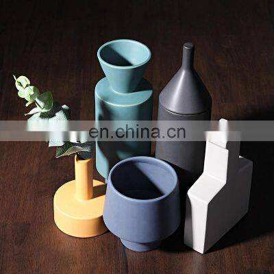 ENO Nordic Modern Simple Morandi Color Ceramic Vase Creative Home Decoration Wholesale Flower Vase