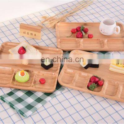Hot Selling High Quality Divided Fruit Snack Bamboo Serving Platter Tray photo-2