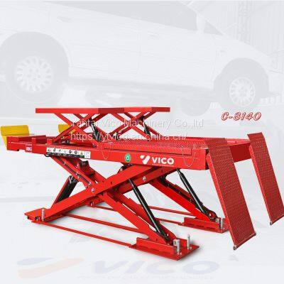 On Ground Install Ultra Air Hydraulic Thin Scissor Car Lift Machine on hot sale #V-JSDB-C-8140