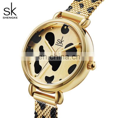 SHENGKE Women Watch Modern Trend Men's Wristwatches Leopard Gold Color Watch for Woman Handwatches K0152L