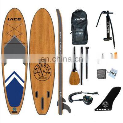 10'/10'6''/11' OEM Popular Wood Design Stand-Up Surfing Paddle Board Inflatable photo-2