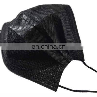 50pcs Fast Delivery Black disposable Face Mask Face Non Woven Disposable Medical Earloops Masks