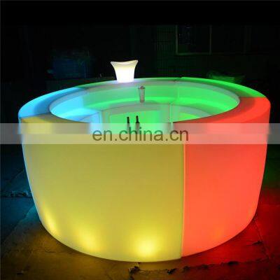 2021 New Design Mostrador Tienda Artificial Plastic Illuminated Led Restaurant Cafe Pub Wine Bar Tables Wave Round Bar Counter