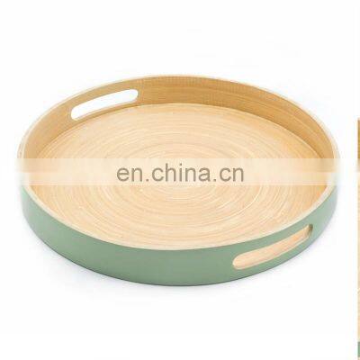 Hot Sale Round Lap Bamboo Serving Trays for Eating Dinner