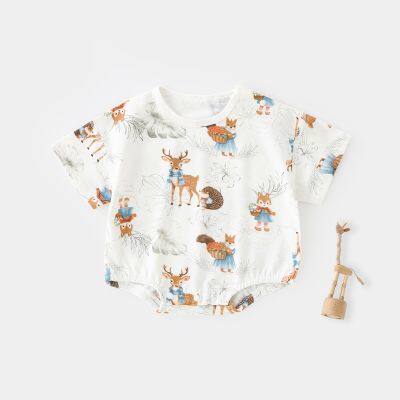 Newborn Bodysuit Baby Clothes Short Sleeves Kids Romper Climb Crawl Suit Children's Pajama Onesie Jumpsuit photo-2