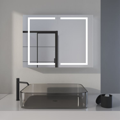 SmartLED Anti-Fog Wall-Mounted Mirror Cabinet With Touch-Sensor for Bathroom Beauty Salon Club Resort Hotel Bluetooth photo-2