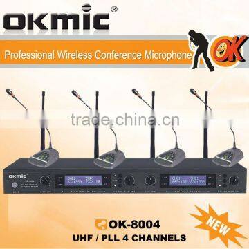 OK-8004 UHF/PLL Wirelesss Microphone 4 Channel Receiver