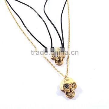 Stainless Steel Necklace Chain Skull Plated Gold Skull Necklace photo-2