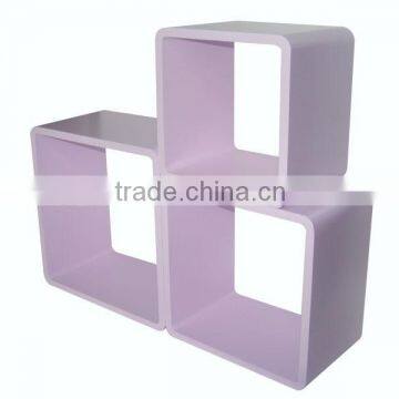 Set 3 Pink display cube shelf for storage