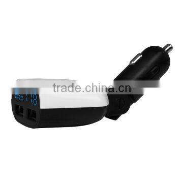 5v4.8a dual port usb bowling design car charger with led