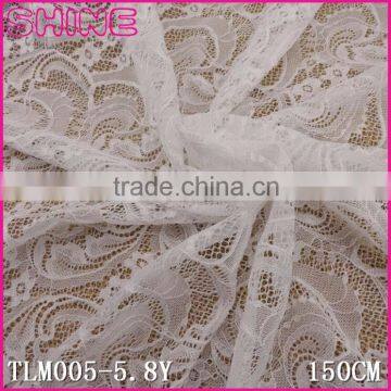 61.22" Factory Wholesale Soft Strech White Cheap Wedding Nylon Spandex Kitted Full Large Lace Fabric for Garments in Stock