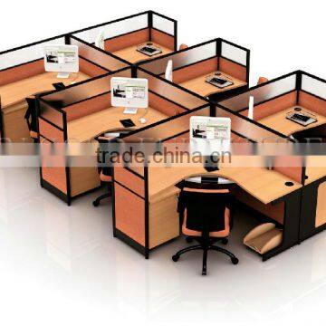 Hot popular 6 seats aluminum steel frame office partition (SZ-WS66)