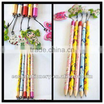 EN71-9, EU, BSCI promotional hb pencil with pendants on top