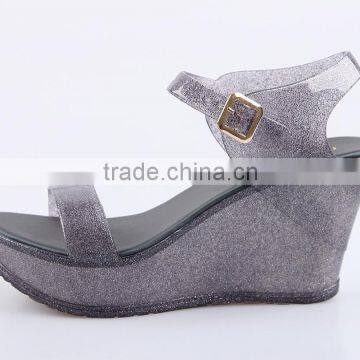 2016 Best Selling Plastic Ladies Shoes Fashion Pvc Jelly Shoes Straps Wedge Melissa Shoes Ss16 photo-2