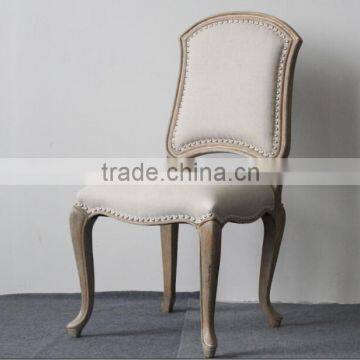 Hot sale classical chair, Royal design French style carved wooden black upholstered dining chair, antique French chair