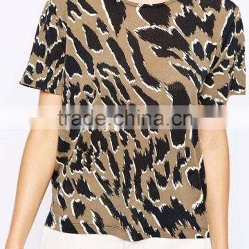 3D print leopard t-shirt fashion dress designer clothing manufactured guangzhou