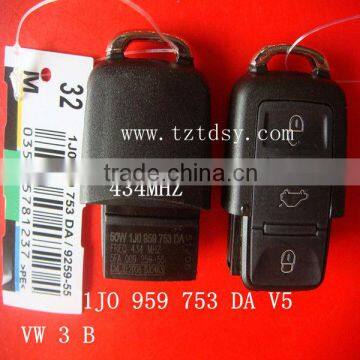 Tongda key high quality 3 button remote key 433mhz ( 1JO 959 753 DA V5) for VW