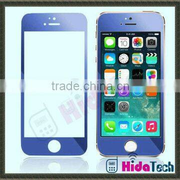 blue color tempered glass screen protector for iphone