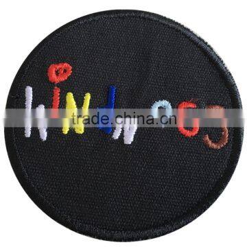 Circle embroidery border canvas fabric plain badges