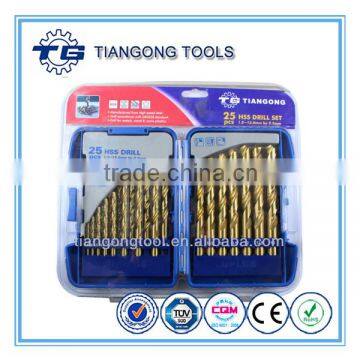 TG Tools Tin Coated HSS Drill Bit Set 25pcs