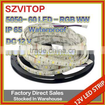 SV DC12V Super Bright LED RGBWW Strip Lights 5050 12V 5M 300LEDs Ribbon Lamp WATERPROOF