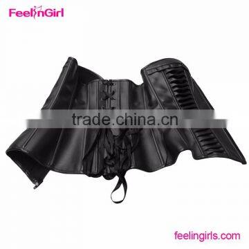 Underbust Zipper Sexy Mature Brown Steampunk Corset photo-5