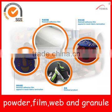 PES/copolyester hotmelt adhesive film for mesh fabric lamination for shoes