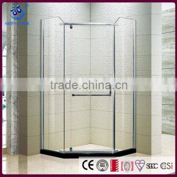 Diamond-shape Frameless Aluminum Hinged Cheap Shower Door (KK3027)