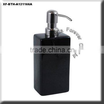 black glazed ceramic countertop water&soap dispenser