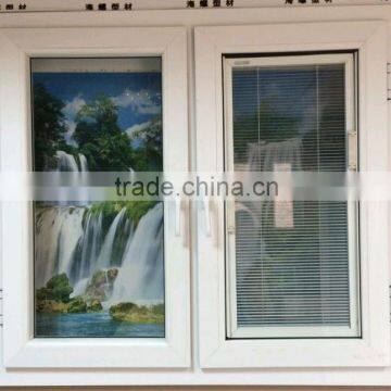 UPVC glass window with blinds inside