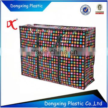 PP woven zip lock carrying bag/foldable carrie bag for clothes/quilt/sundries