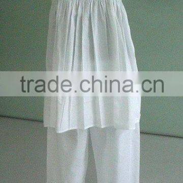 Ladies' white cotton Pajamas sleepwear nightwear nightgown