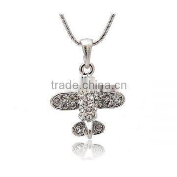 925 Silver Plane Pendant Necklace