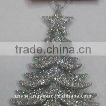 14cm acrylic glitter tree ornament