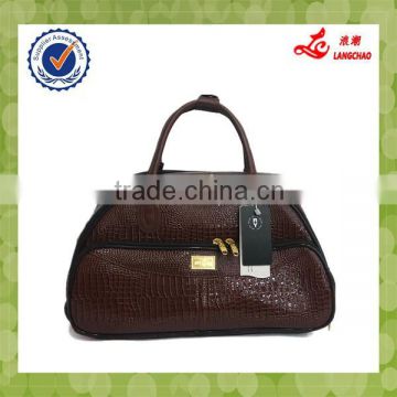 New Design Hot Sale Popular PU Material Real Push Trolley High Quality Wheel Trolley Duffle Bag