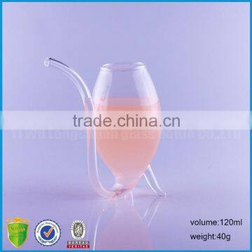120ml Drinking Glass Wine Cup With Straw photo-2