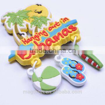 2015 most popular summer theme tourist souvenir 3D soft PVC magnets