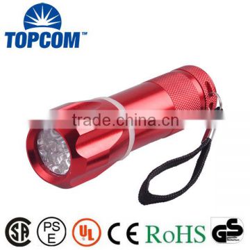 Promotioanl gift aluminum alloy 9 blub flashlight led torch