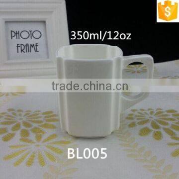 Custom Promotional Mugs 11.5oz/12oz Bone China White Square Coffee Mugs
