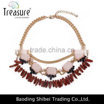 Fashion jewelry Wholesale Bohemia Style new design red stone choker necklace