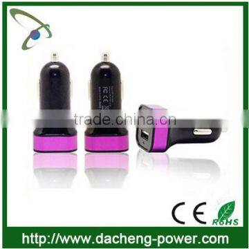 2 Usb port mini usb mobile car charger adapter 5V 1A/2.1A