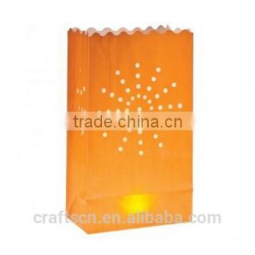 Decorative led light candle bag made of fire resistant craft paper