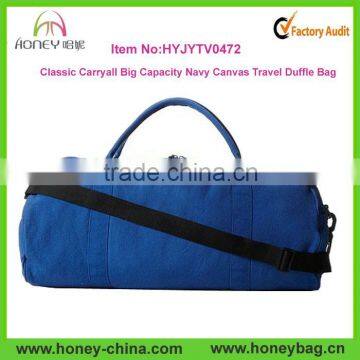 Classic Carryall Big Capacity Navy Canvas Travel Duffle Bag