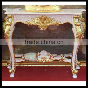 French Neo Classical Louis XVI Style Console Carved Gold Finish wood carved console table