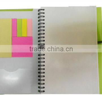 Hard cover Spiral notebook with sticky notes and pen.Wenzhou