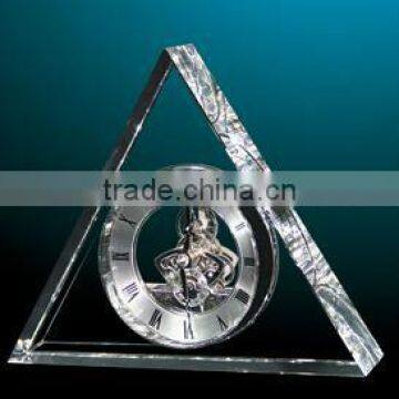 Crystal Desk Clock/Decoration Glass Table Clock/Clock