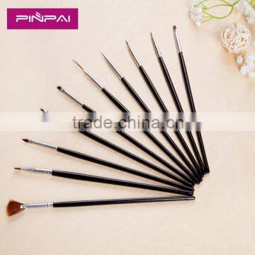 2015 black handle nail dust brush 10pcs acrylic nail art brush set